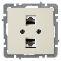 Nilson Механизм Роз. компьютерная 2-местн. СУ, (RJ45 CAT5), ТУРАН-АЛЕГРА-ТОР, кремовый (24120446)