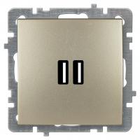 Nilson Механизм розетки USB (зарядка 2,1А, 2 порта), ТУРАН-АЛЕГРА-ТОР, metallic, золото (24150481)