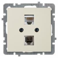 Nilson Механизм Роз. компьютерная+телефонная СУ, (RJ 45CAT5+RJ11), ТУРАН-АЛЕГРА-ТОР, кремовый (24120448)