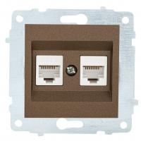 Ovivo Механизм роз. комп. 2-местн. (RJ45 CAT6), мокка, 600-000319-230
