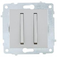 Ovivo Механизм выкл. 2-кл. (узкая клавиша), серебро, 610-000210-202