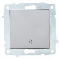 Ovivo Механизм выкл. 1-кл. (кнопка звонка), серебро, 600-000210-207