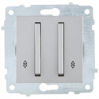 Ovivo Механизм выкл. 2-кл. (узкая клавиша, проходной), серебро, 610-000210-211