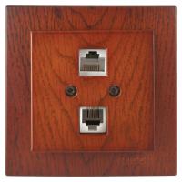 Nilson Роз. компьютерная+телефонная СУ, (RJ 45CAT5+RJ11), ТУРАН ДЕРЕВО (TOURAN WOOD), черешня (24261048)