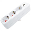 AY-KA Разветвитель на 3 роз. прямой с USB. 16A 250В с/з, белый (7713800)