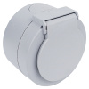 Ovivo Розетка с/з с крышкой, IP54, ОУ, ИксВан (xONE), серый, 406-240000-249