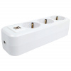 AY-KA Колодка 3-местн. с/з с USB, белый 7731000 (7730200)