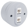 OVIVO роз. комп. 2-местн. (RJ45 CAT6), ИКСВАН (xONE), серый, 406-240000-230