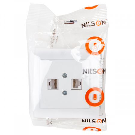 Nilson Роз. компьютерная 2-местн. СУ, (RJ45 CAT6), ТУРАН (TOURAN), белый (24111046)