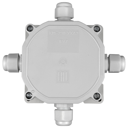 Bylectrica Рапред. коробка IP67 с клемн. колод., Ø76х44 мм, 4 ввода (КМ-230)